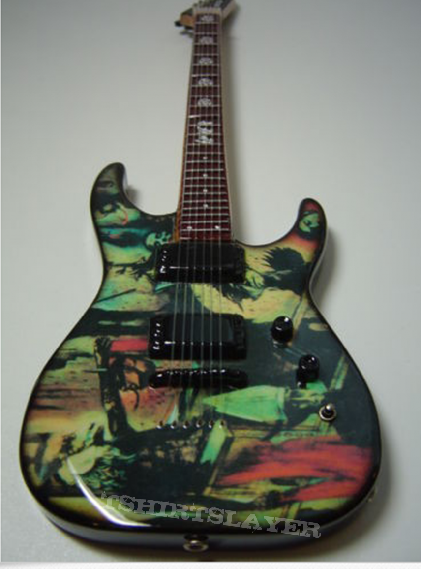 Slayer jeff hanneman mini guiter with reign in blood print