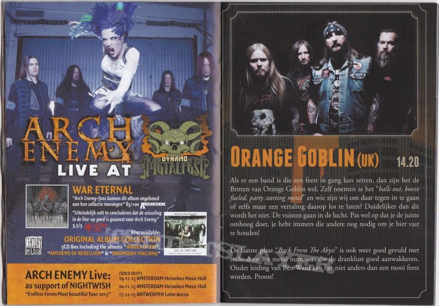 Arch Enemy dynamo metalfest festival catalog 18-07-2015