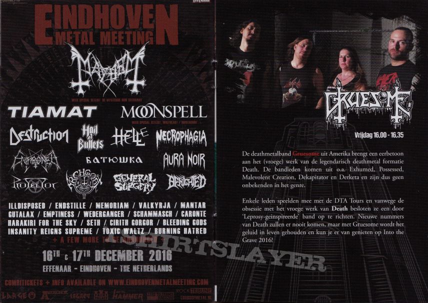 Slayer nto the grave festival booklet 2016 aug 12th + 13th