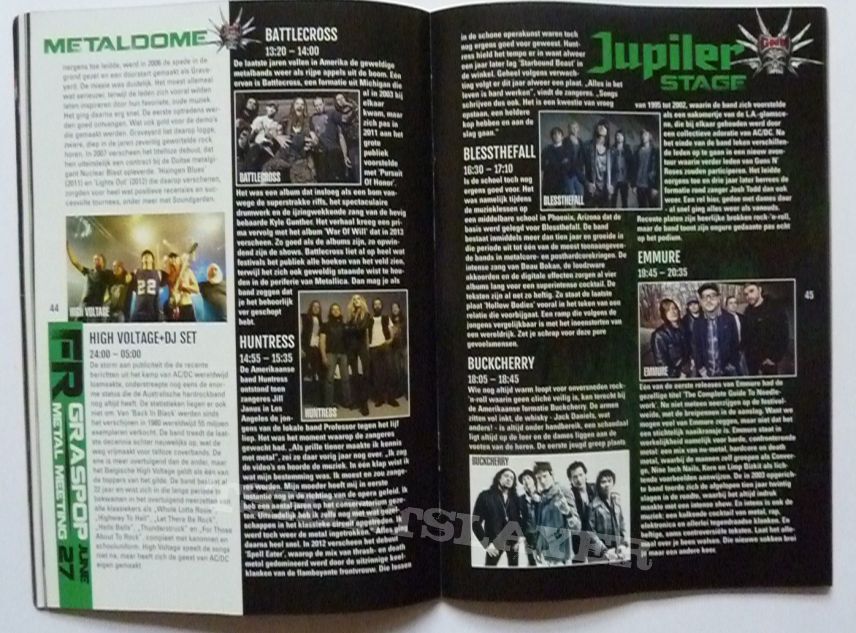 Avenged graspop metal meeting 2014 booklet