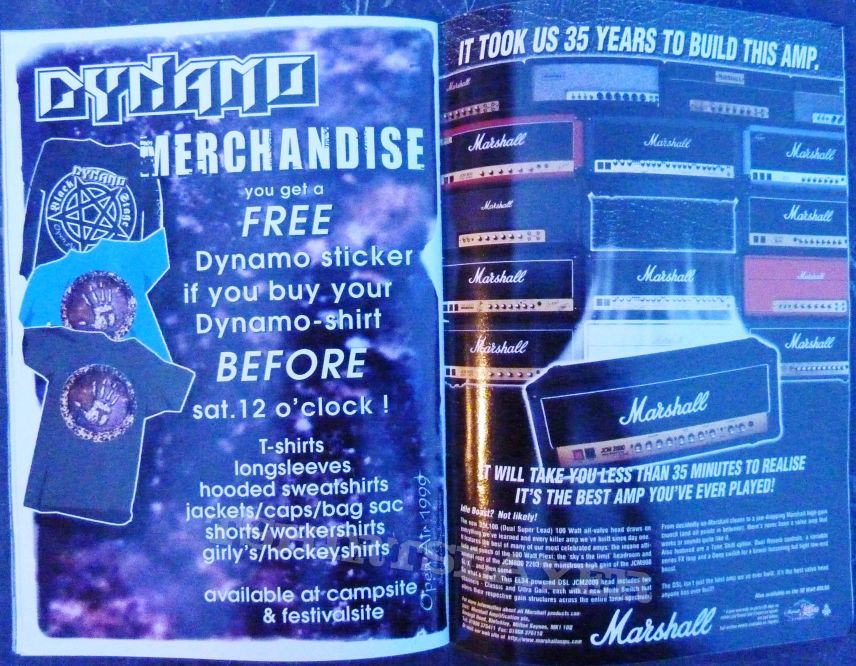 DYNAMO OPEN AIR 1999 59 Times the Pain, All Out War, Anathema, Ancient Rites, Angra, Apocalyptica, Arch Enemy, Atari Teenage Riot, Biohazard, Black Label Society, Cage, Cold As Life, Cradle of Filth, Cryptopsy, Cubanate, Darkane, De Heideroosjes, Dimmu Bo DYNAMO OPEN AIR 1999 59 Times the Pain, All Out War, Anathema, Ancient Rites, Angra, Apocalyptica, Arch Enemy, Atari Teenage Riot, Biohazard, Black Label Society, Cage, Cold As Life, Cradle of Filth, Cryptopsy, Cubanate, Darkane, De Heideroosjes, Dimmu Bo