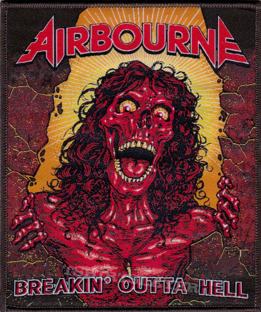 airbourne breakin&#039;outta hell 12 collor woven patch :limited to 100 p