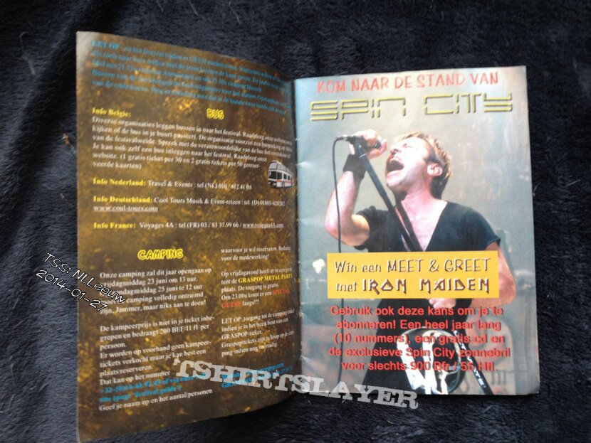 Iron Maiden Slayer graspop booklet 2000
