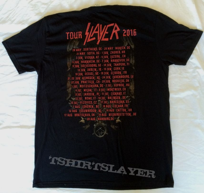 slayer world tour shirt 2016