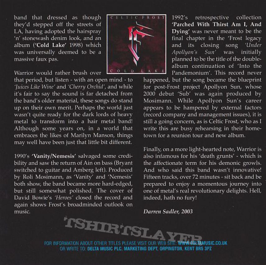 Celtic Frost ‎– Are You Morbid? /  Delta Deluxe ‎– CD 47 17980