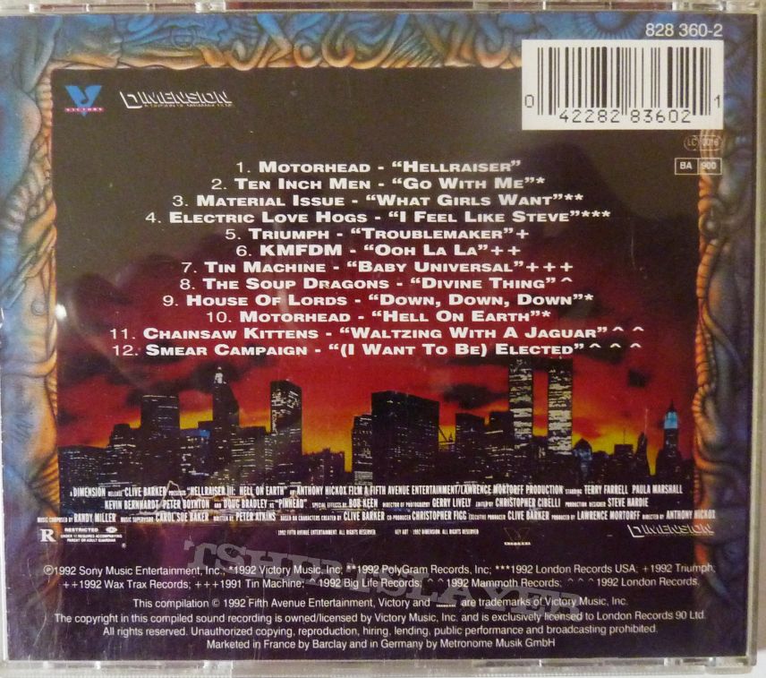 Motörhead Hellraiser III: Hell On Earth Movie Soundtrack