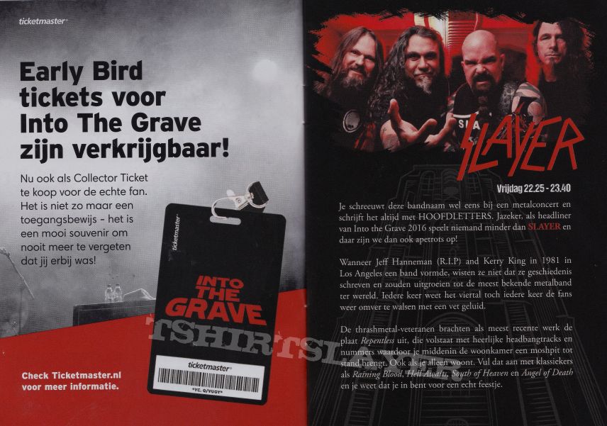 Slayer nto the grave festival booklet 2016 aug 12th + 13th