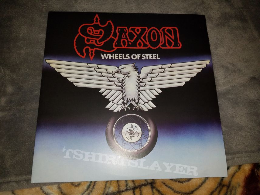 Saxon 2012 Back on Black Grey double vinyl reissue of Wheels of Steel.