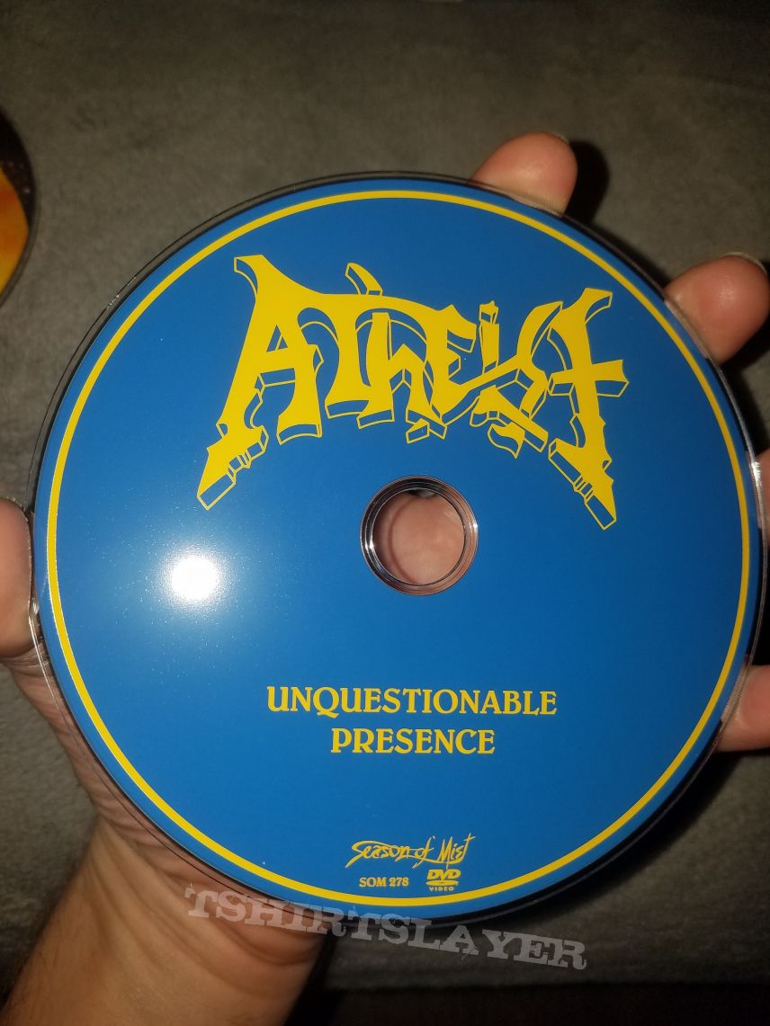 2015 Season of Mist digipack CD/DVD reissue of Atheist&#039;s Unquestionable Presence 