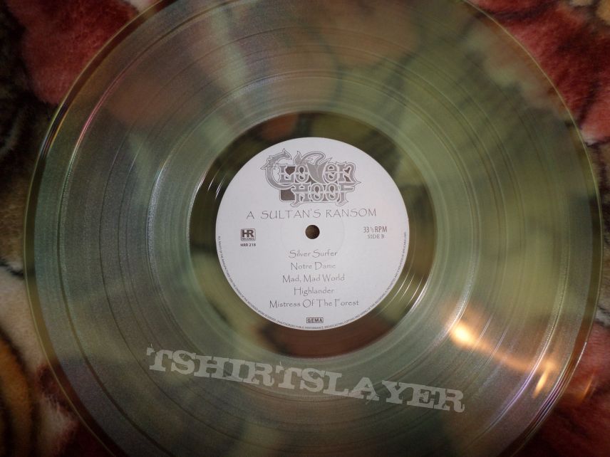 2012 High Roller reissue of Cloven Hoof&#039;s A Sultan&#039;s Ransom on 12&quot; transparent clear light green vinyl.  