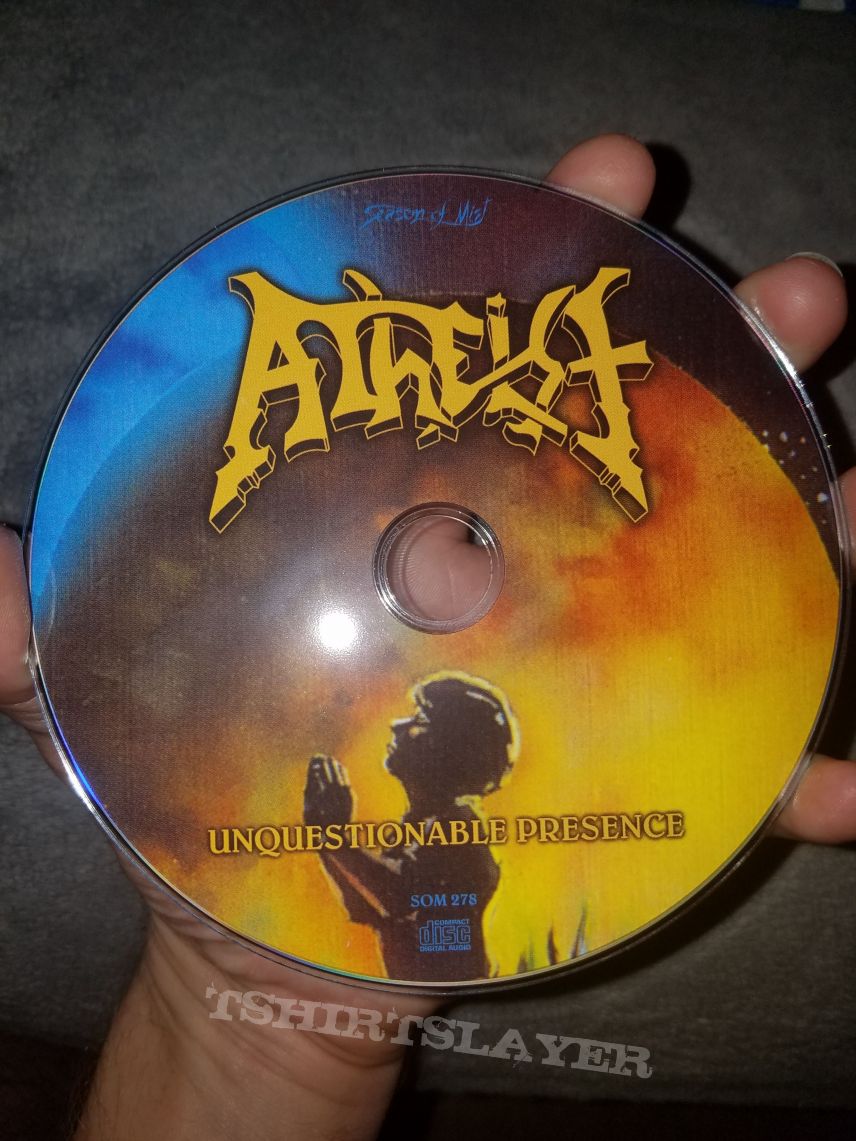 2015 Season of Mist digipack CD/DVD reissue of Atheist&#039;s Unquestionable Presence 