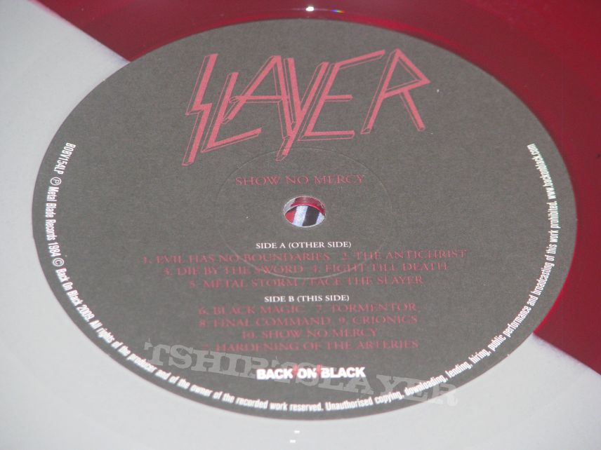 Slayer - Show no Mercy 12&quot; grey &amp; red vinyl.