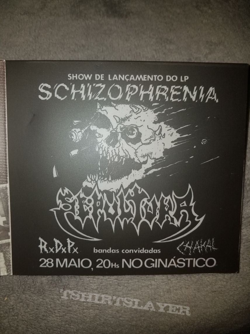 2014 Cogumelo Records digipack reissue of Sepultura&#039;s Schizophrenia.   
