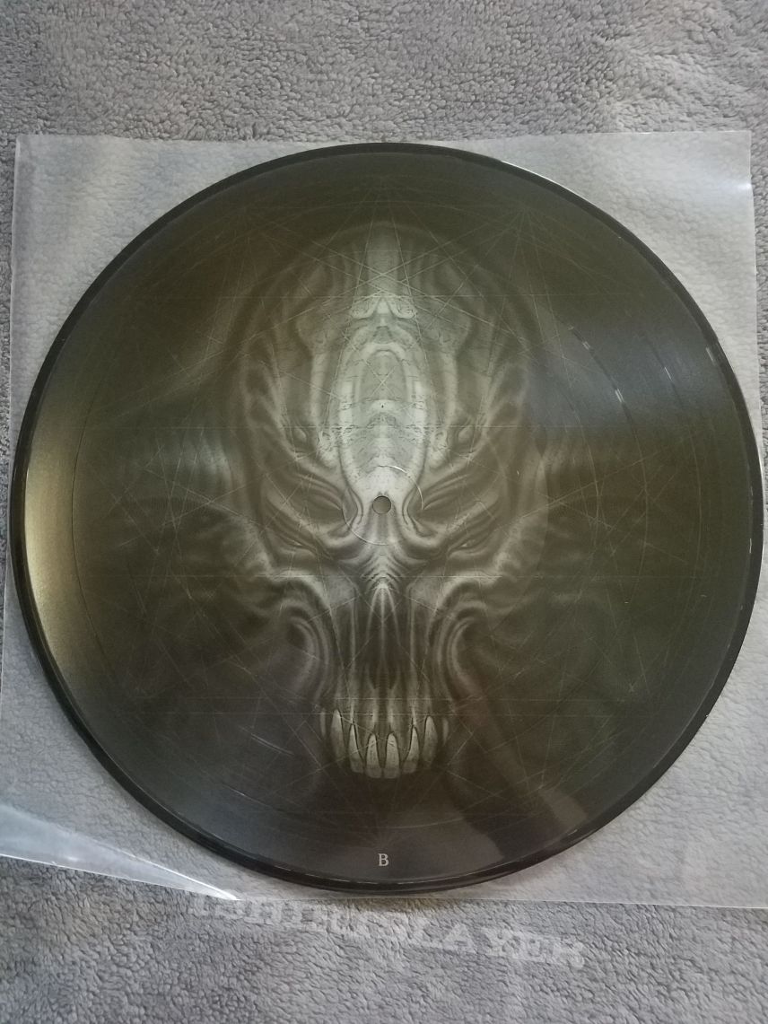 2014 Hell&#039;s Headbangers pressing of Atomic Aggressor&#039;s Sights of Suffering on 12&quot; double picture disc.