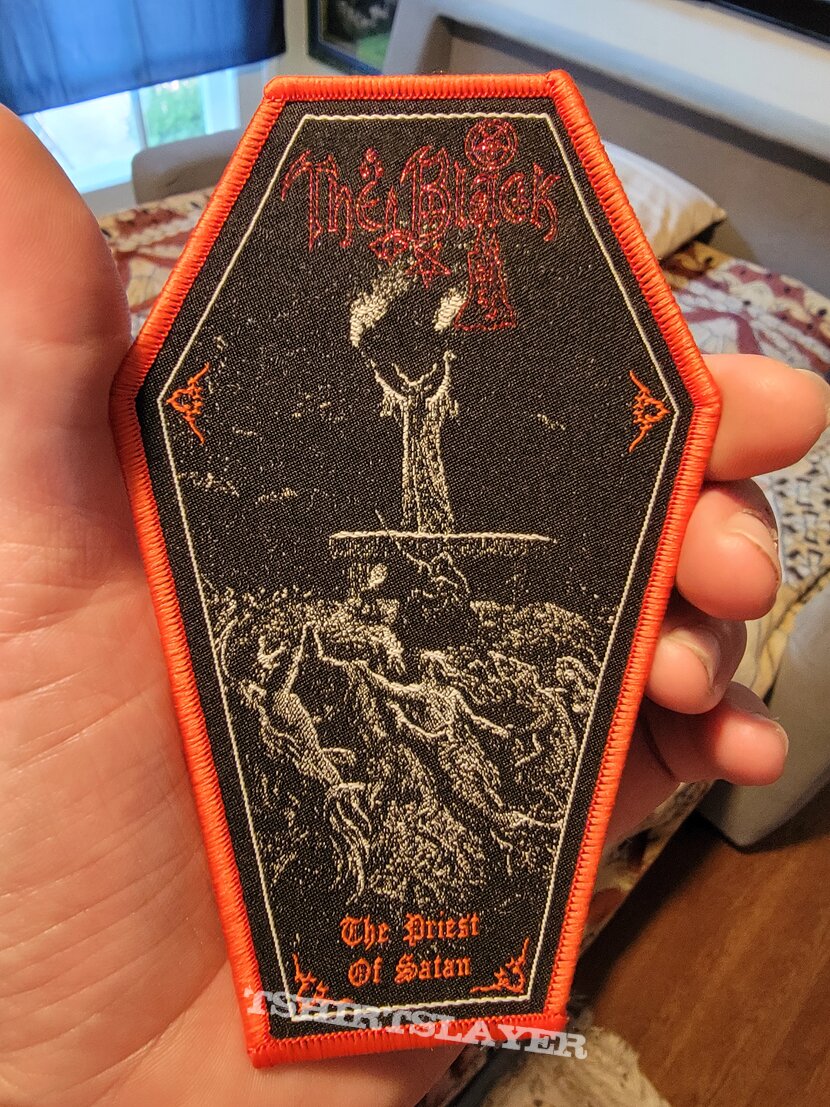 Red bordered The Black - The Priest of Satan woven patch 