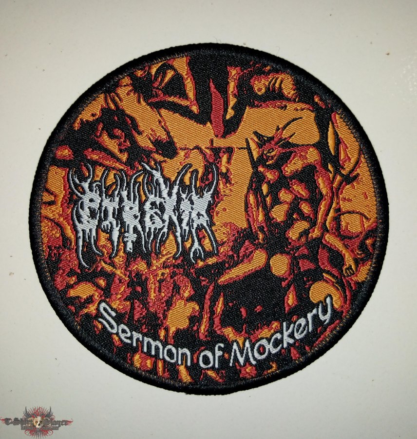 Pyrexia &#039;Sermont of Monkery&#039; Round Woven Patch