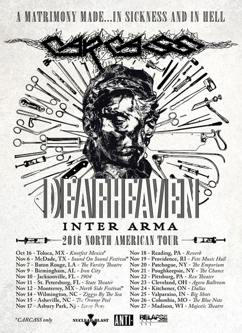 Carcass - 2016 A Matrimony Made... In Sickness and In Hell North American Tour Green Head