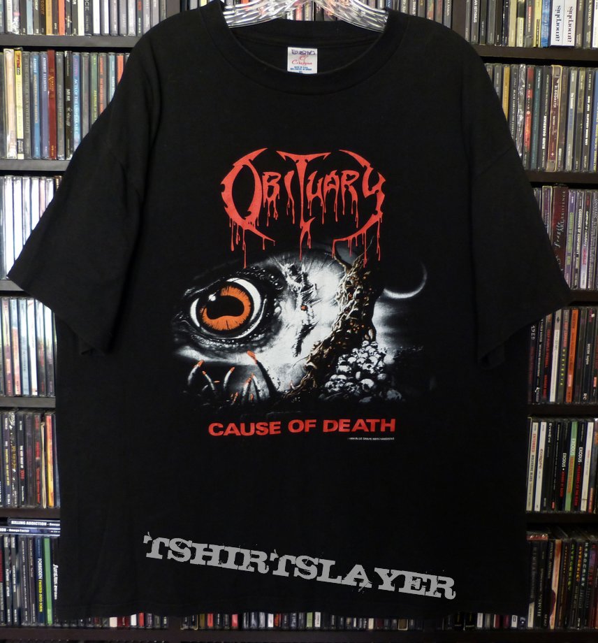 Obituary - Cause Of Death by ©️ 1994 Blue Grape Merchandising |  TShirtSlayer TShirt and BattleJacket Gallery