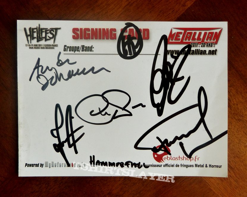 HammerFall - Postcard signed by the Band at  Hellfest 2011