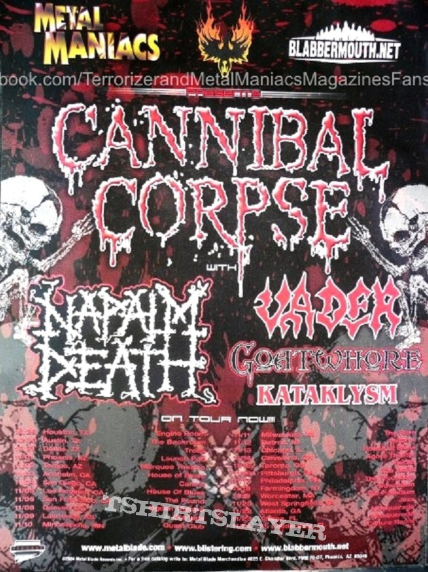 Macabre - Setlist USA tour 2004 Vader, Napalm Death, Cannibal Corpse, &amp; Goatwwhore