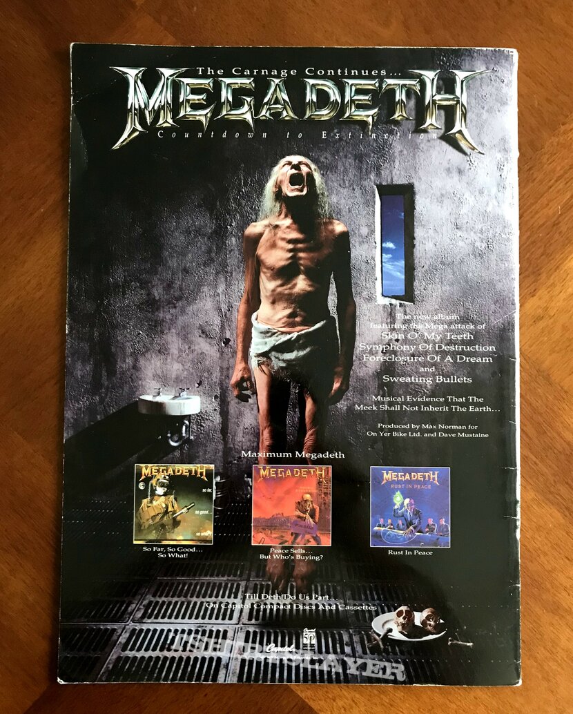 Megadeth - Countdown to Extinction 1992 Official Programme