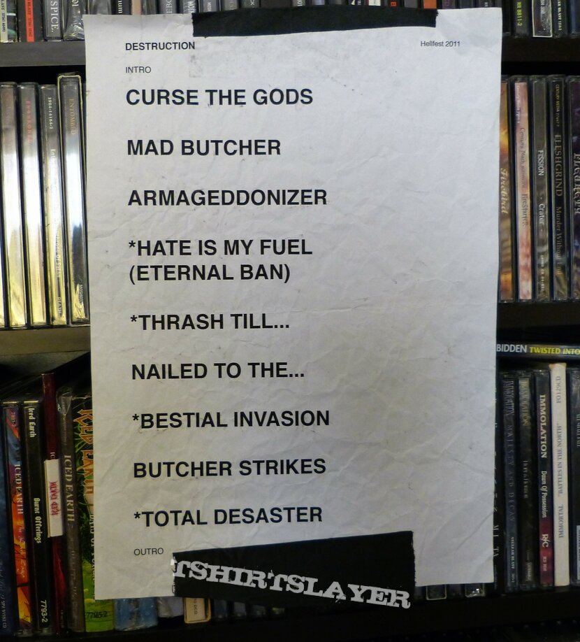 Destruction - Set list from Their Performance at Hellfest 2011