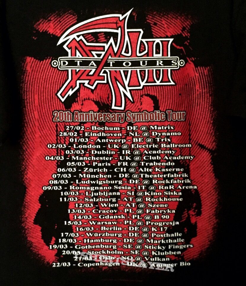 Death - DTA TOURS 20Th Anniversary Symbolic Euro Tour ©️ 2015 Death U.L.T.  Razamataz  Made in England