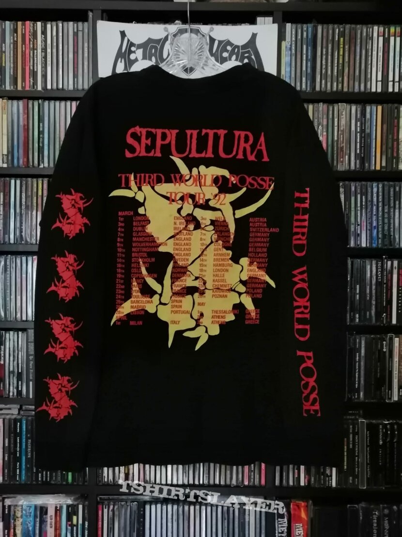 Sepultura - Arise / Third World Posse  TOUR 92  ©  1992 Blue Grape Nerchandising
