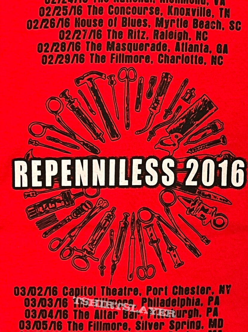 Carcass - Repenniless 2016  USA Tour with Slayer and Testament