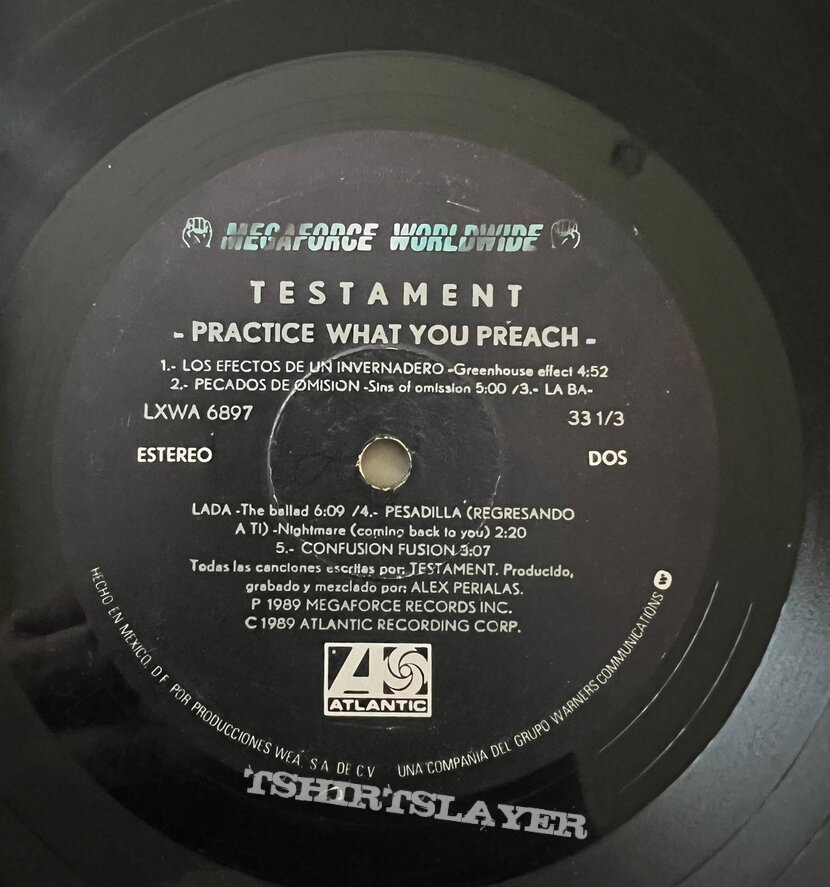 Testament - 1989 Practice What You Preach © Megaforce Serie Rocker Signed.