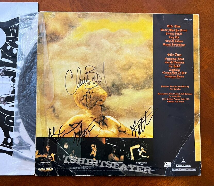 Testament - 1989 Practice What You Preach © Megaforce Serie Rocker Signed.