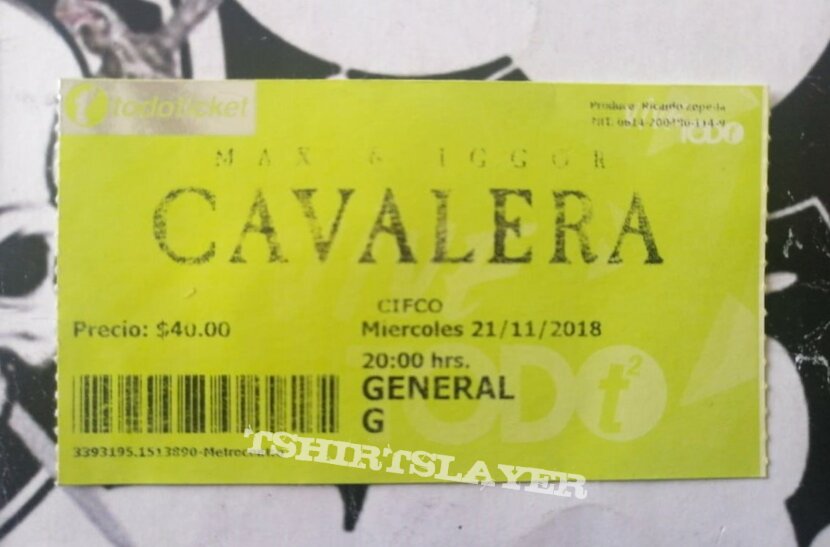 Cavalera - Maxx &amp; Iggor  “Return Beneath Arise Tour” Set List 2018 El Salvador date.