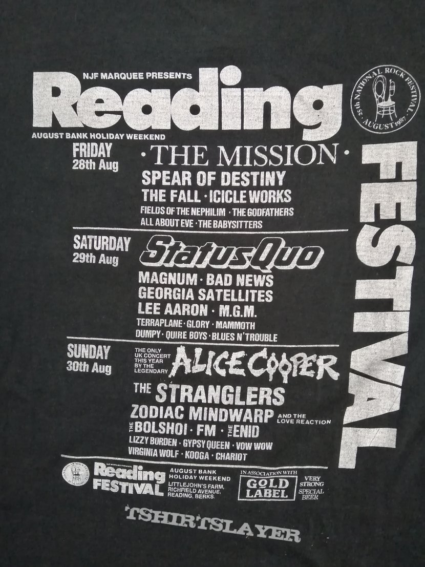 Status Quo Reading Festival Shirt 1987