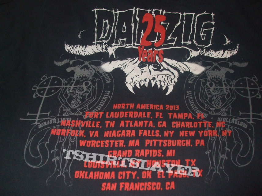 DANZIG &quot;25 Years Anniversary&quot; 2013 american tour shirt