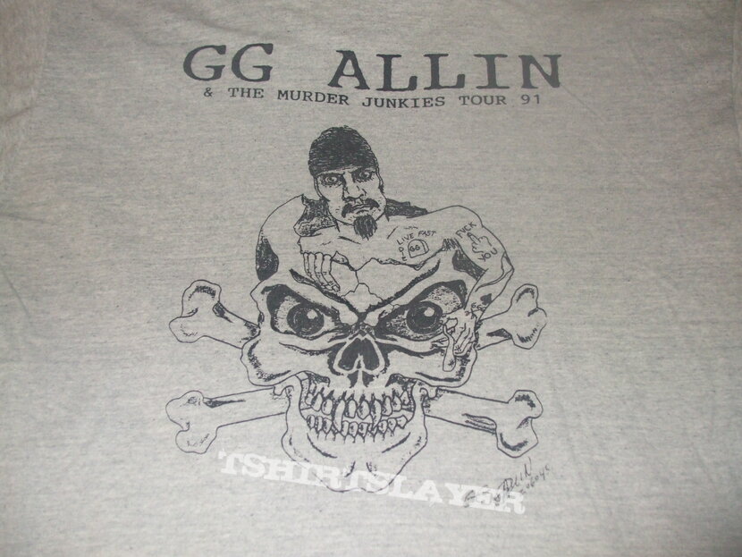 GG ALLIN &quot;The Murder Junkies Tour&quot; 1991 band shirt