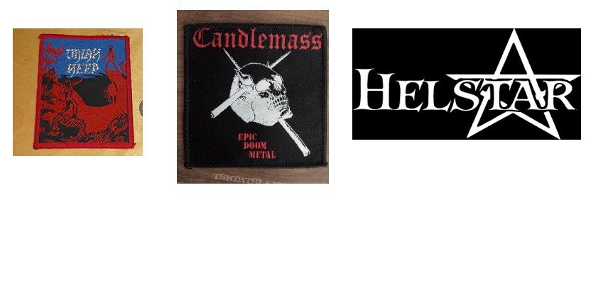 Searching for Candlemass, Helstar and Uriah Heep patches. Patches on the second picture are for sale or trade.