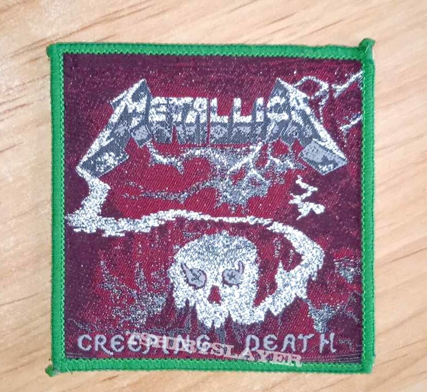 Metallica Creeping Death Original Green Border Woven Patch.