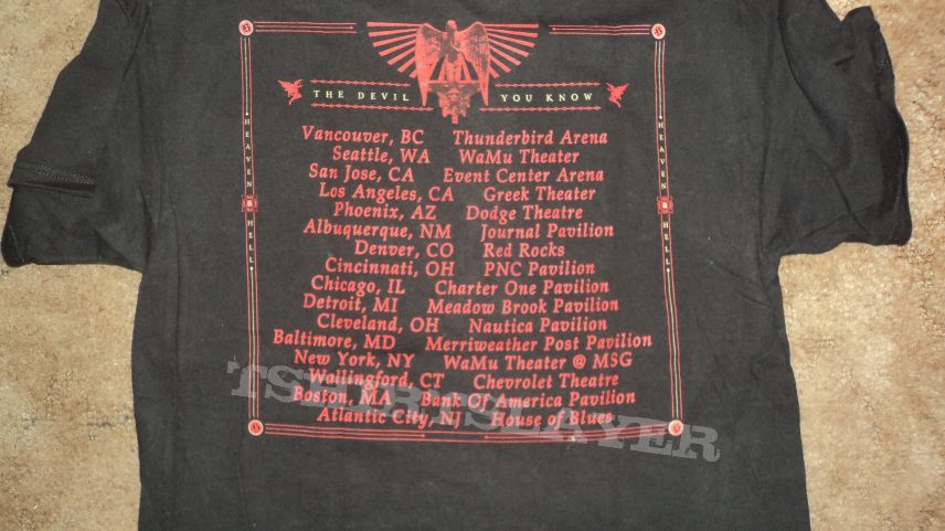 Heaven &amp; Hell Heaven And Hell The Devil You Know Tour Shirt