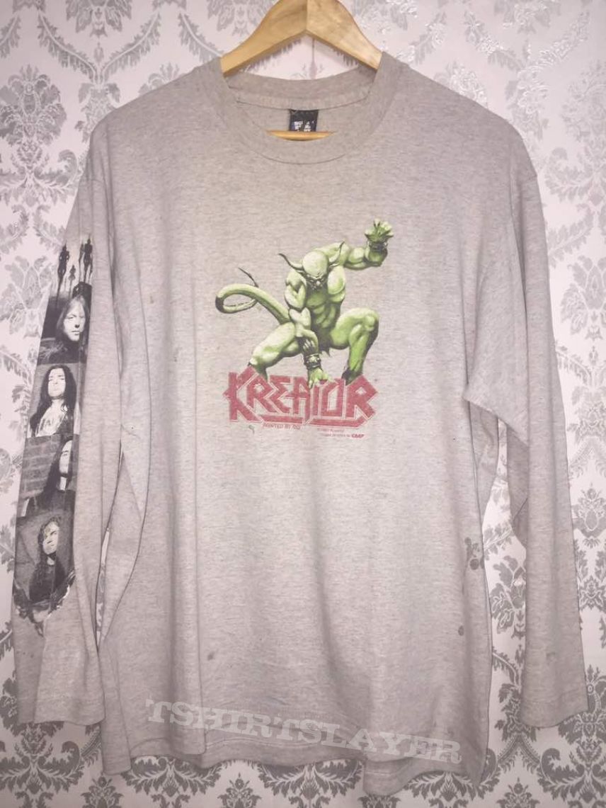 Vintage Rare!! KREATOR &#039;Killing Is My Pleasure&#039; 1993 Under License To EMP Size XL On Tag Longsleeve Cuffs Removed