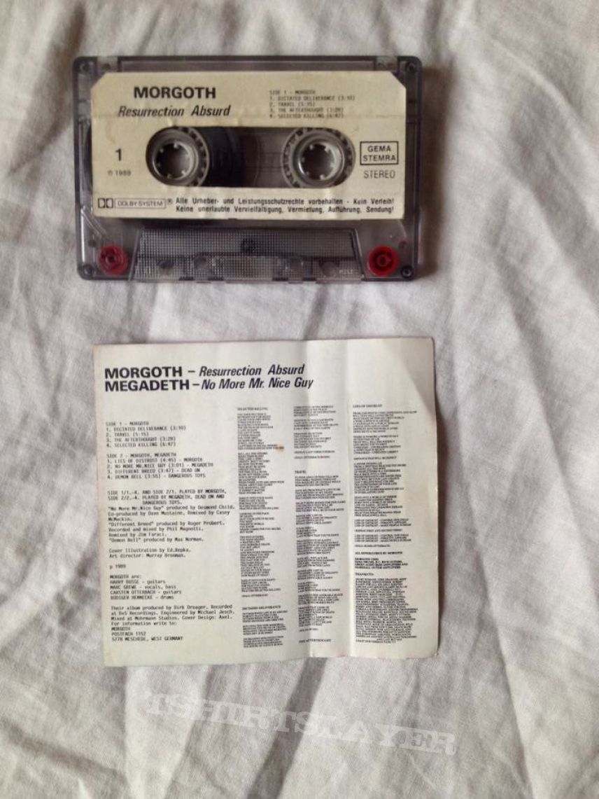 MORGOTH / MEGADETH - Resurrection Absurd / No More Mr. Nice Guy tape 1989