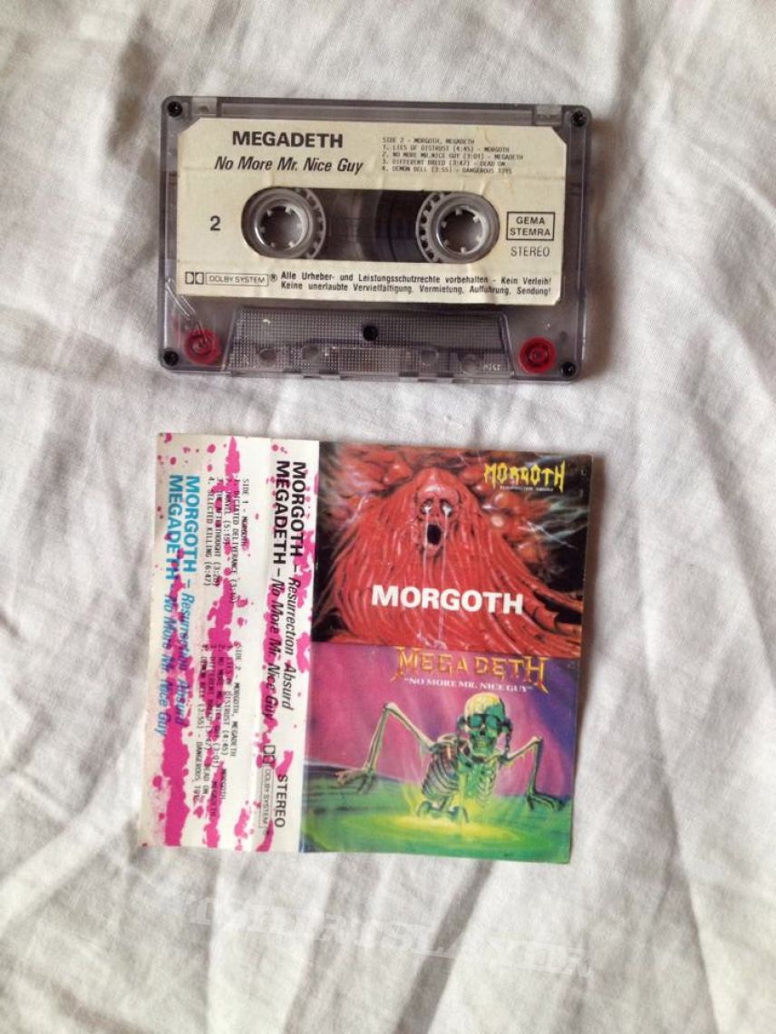 MORGOTH / MEGADETH - Resurrection Absurd / No More Mr. Nice Guy tape 1989