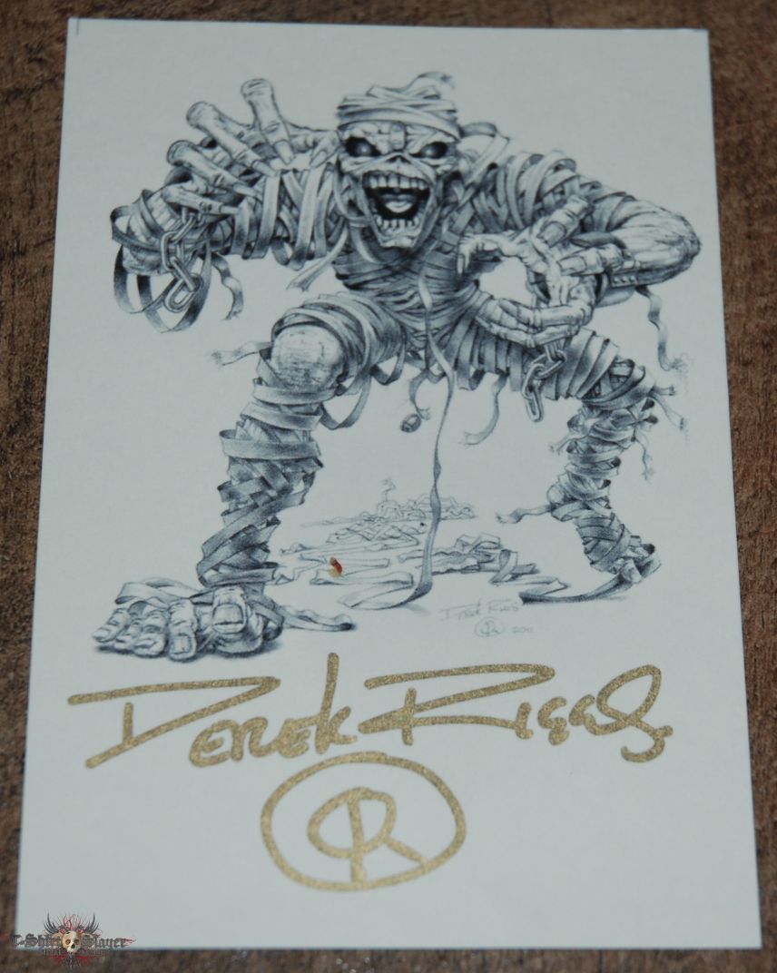 Iron Maiden Card Signed by Derrek Riggs