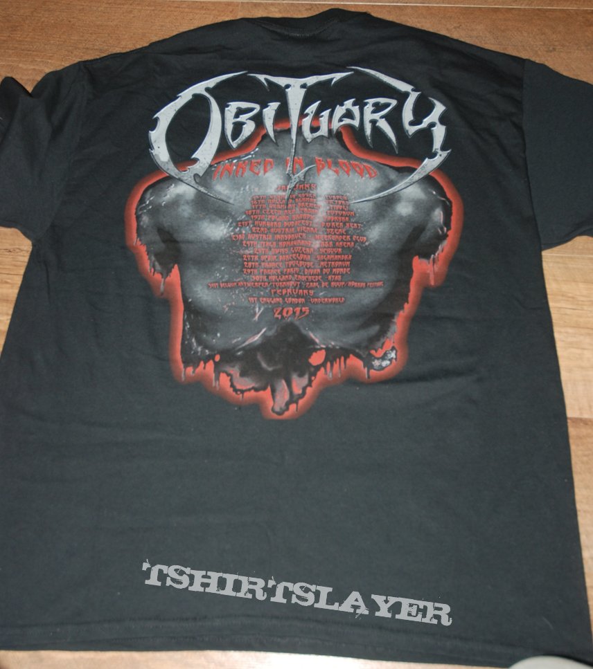 Obituary Inked in blood tourshirt 2015