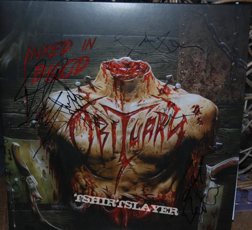 Obituary Inked in blood 2 lp camouflage complete signed