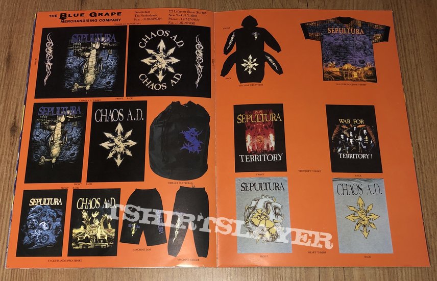 Sepultura Chaos worldwide 1993/1994 AD Program