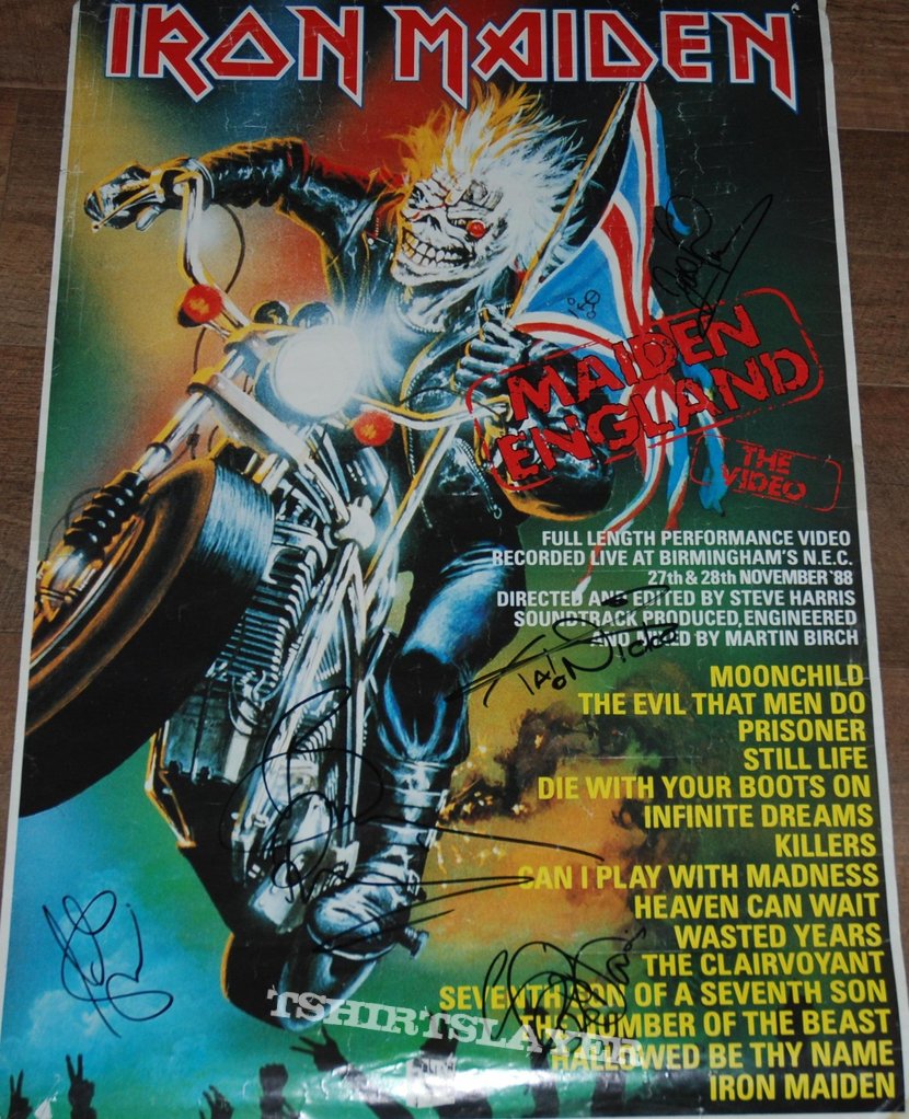 Iron Maiden Maiden England 88 promo poster (complete signed)