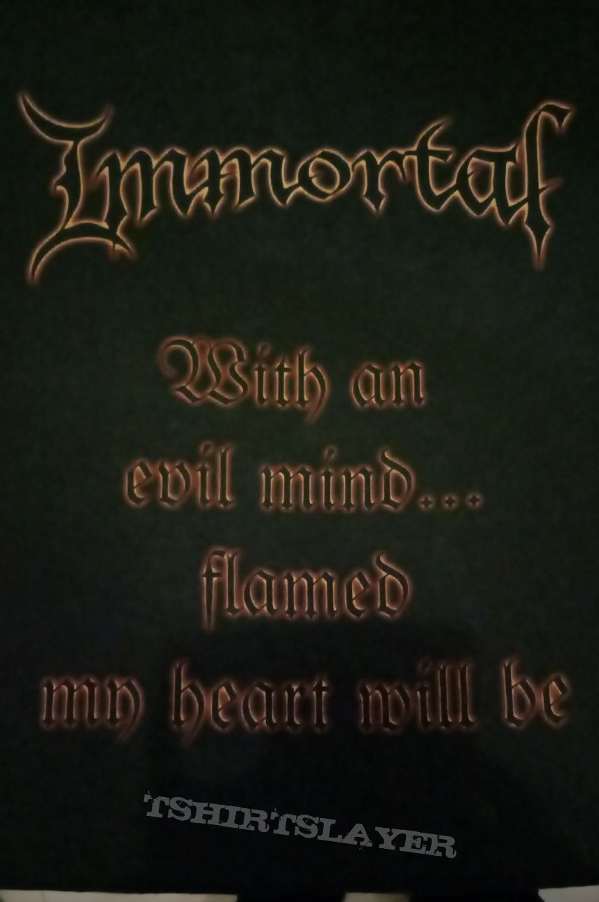 Immortal &quot;With An Evil Mind... Flamed My Heart Will Be&quot; T-Shirt