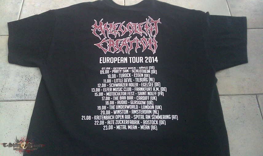 Malevolent Creation 2014 European tour Shirt