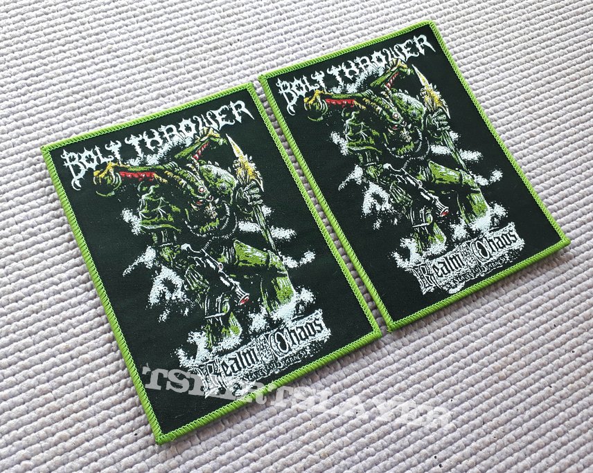 Bolt Thrower woven patches disponíveis.