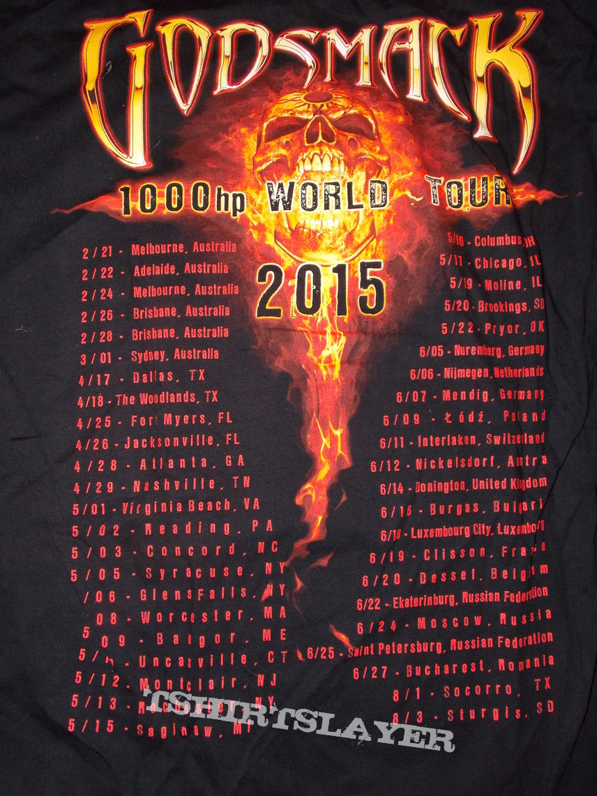 Godsmack 1000hp Tour Shirt 2015